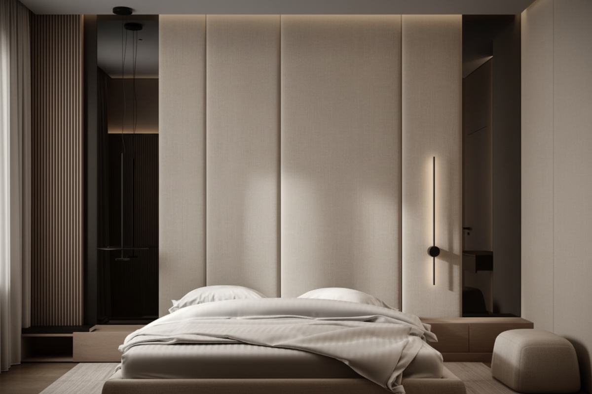 Chambre minimaliste moderne ultra HD