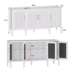 Buffet de rangement d'appoint en bois blanc avec tiroirs pour l'organisation de la maison