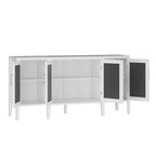 Buffet de rangement d'appoint en bois blanc avec tiroirs pour l'organisation de la maison