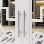 Buffet de rangement d'appoint en bois blanc avec tiroirs pour l'organisation de la maison