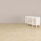 Buffet de rangement d'appoint en bois blanc avec tiroirs pour l'organisation de la maison