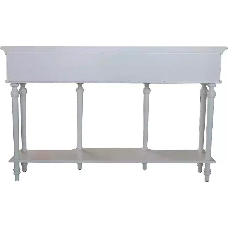 Console de canapé avec tiroirs de rangement et étagère pour entrée, Blanc