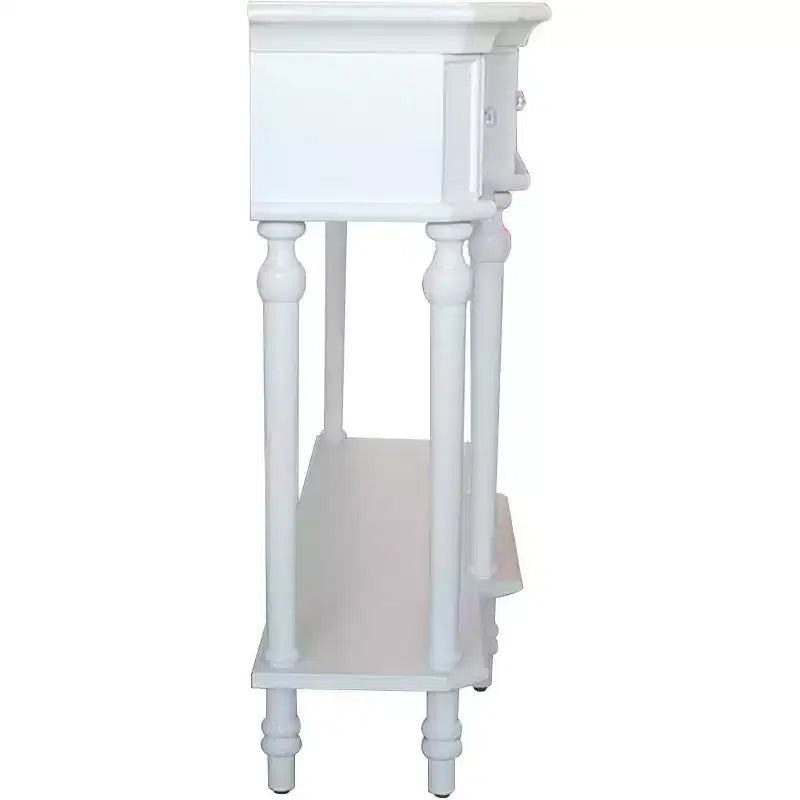Console de canapé avec tiroirs de rangement et étagère pour entrée, Blanc