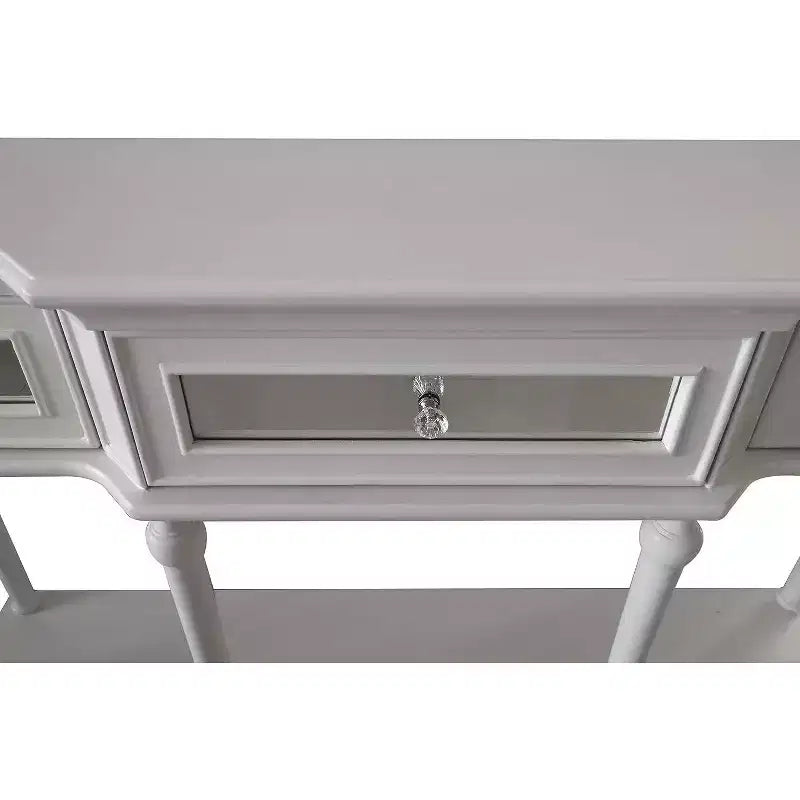 Console de canapé avec tiroirs de rangement et étagère pour entrée, Blanc