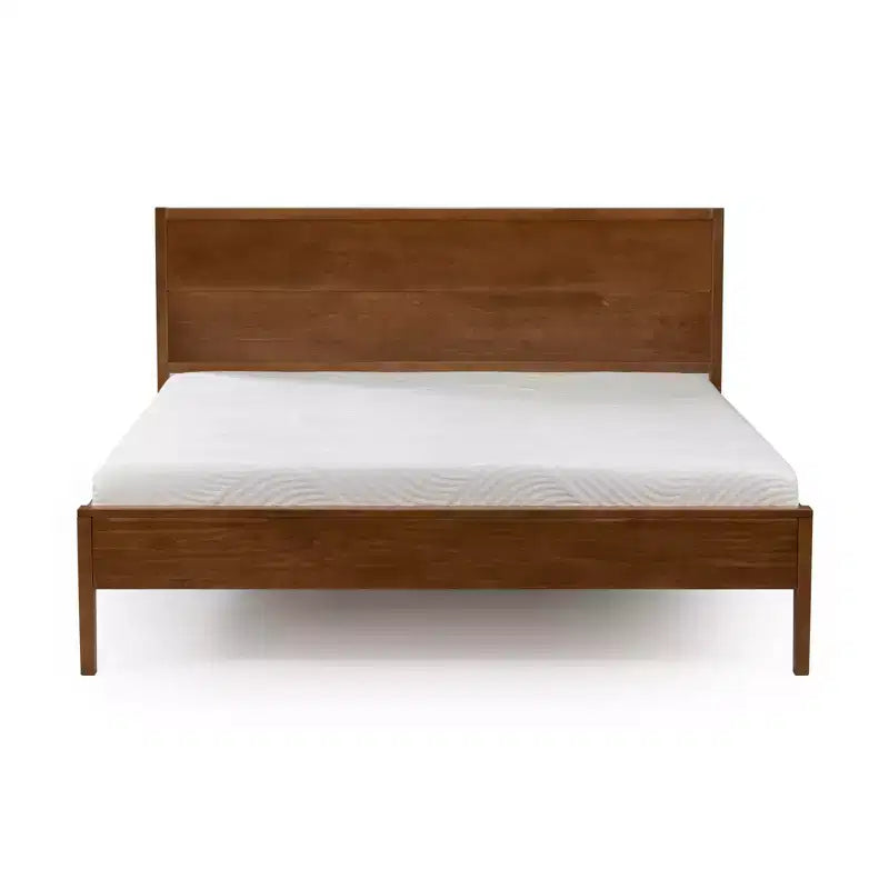 Cadre de lit King en bois massif avec tête de lit à panneaux, aucun sommier tapissier requis