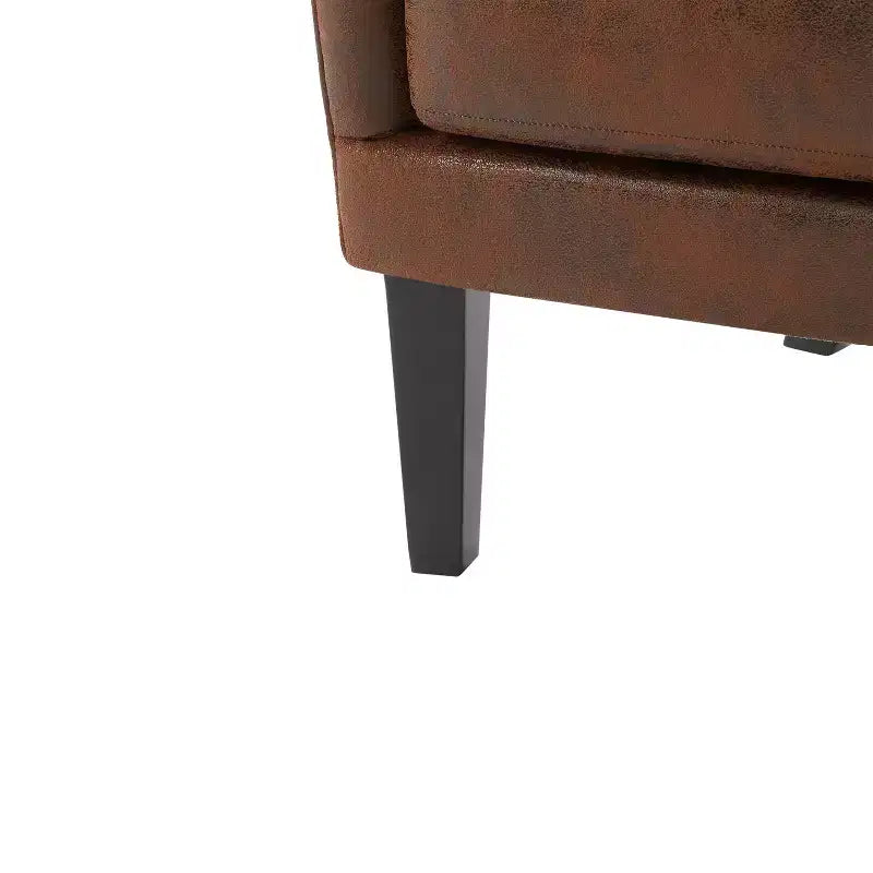 Fauteuil club contemporain à haut dossier (41 po) en microfibre, style Chesterfield