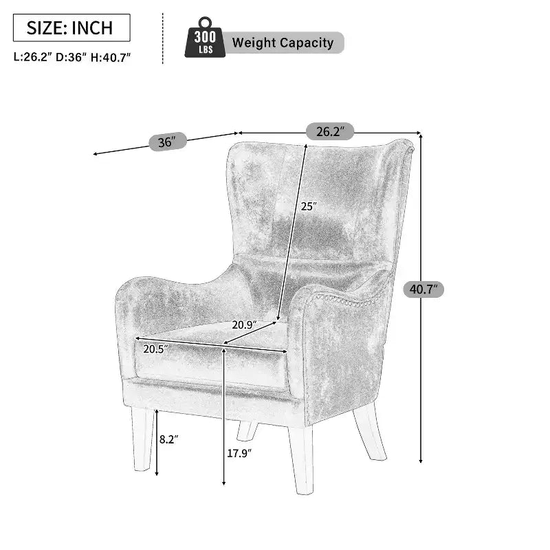 Fauteuil club contemporain à haut dossier (41 po) en microfibre, style Chesterfield