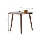 Table basse ovale en bois de chêne massif Mid-Century Modern de 85 cm de large avec trois pieds