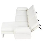 Canapé-lit futon convertible 94W avec dossier réglable, méridienne réversible et accoudoirs amovibles, beige/gris