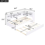 Lit de repos double au design moderne avec lit gigogne, armoires de rangement et ports USB