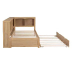 Lit de repos double au design moderne avec lit gigogne, armoires de rangement et ports USB