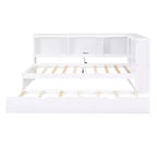 Lit de repos double au design moderne avec lit gigogne, armoires de rangement et ports USB
