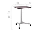 Chariot de bureau mobile assis-debout pneumatique