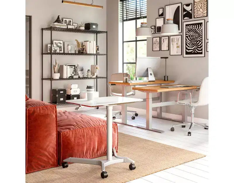 Chariot de bureau mobile assis-debout pneumatique