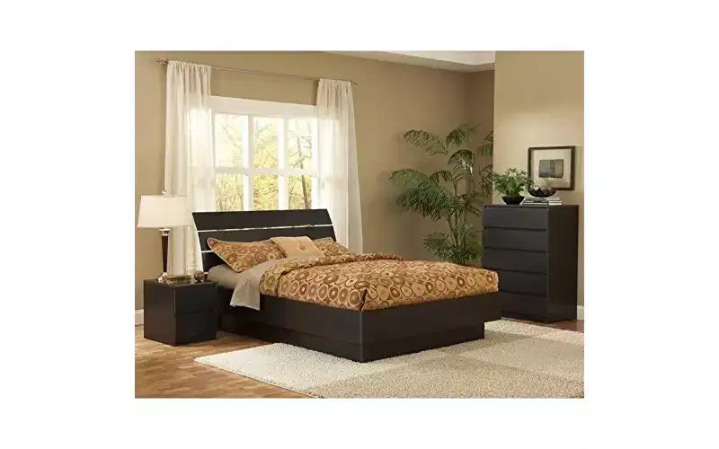 Commode verticale en panneau de particules de 13,79 cm de hauteur avec 5 tiroirs, finition marron