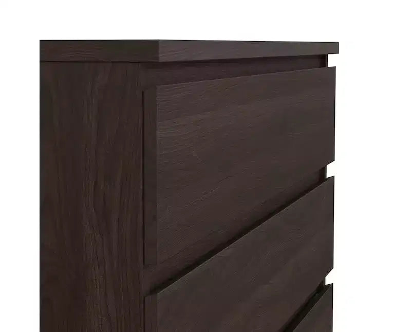 Commode verticale en panneau de particules de 13,79 cm de hauteur avec 5 tiroirs, finition marron