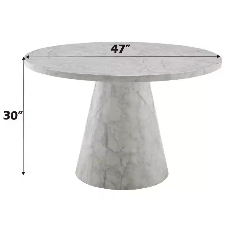 Table à manger ronde à pied Marble-Grain 47