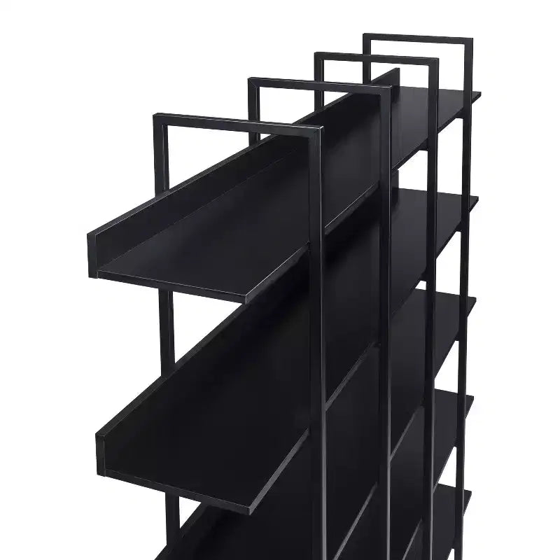 Bibliothèque de style industriel vintage avec cadre en métal et panneau MDF, étagère ouverte pour bureau à domicile