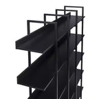 Bibliothèque de style industriel vintage avec cadre en métal et panneau MDF, étagère ouverte pour bureau à domicile