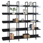 Bibliothèque de style industriel vintage avec cadre en métal et panneau MDF, étagère ouverte pour bureau à domicile