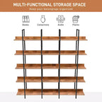 Bibliothèque de style industriel vintage avec cadre en métal et panneau MDF, étagère ouverte pour bureau à domicile