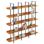 Bibliothèque de style industriel vintage avec cadre en métal et panneau MDF, étagère ouverte pour bureau à domicile