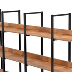 Bibliothèque de style industriel vintage avec cadre en métal et panneau MDF, étagère ouverte pour bureau à domicile