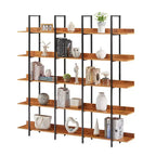 Bibliothèque de style industriel vintage avec cadre en métal et panneau MDF, étagère ouverte pour bureau à domicile