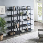 Bibliothèque de style industriel vintage avec cadre en métal et panneau MDF, étagère ouverte pour bureau à domicile