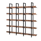 Bibliothèque de style industriel vintage avec cadre en métal et panneau MDF, étagère ouverte pour bureau à domicile