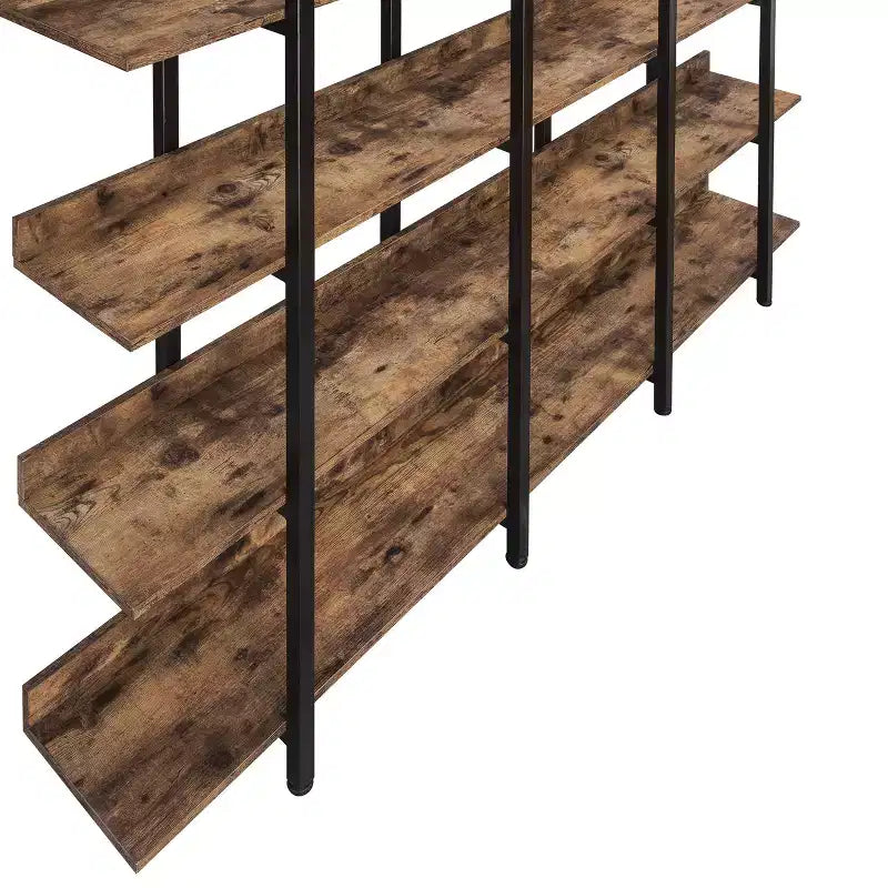 Bibliothèque de style industriel vintage avec cadre en métal et panneau MDF, étagère ouverte pour bureau à domicile