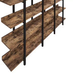 Bibliothèque de style industriel vintage avec cadre en métal et panneau MDF, étagère ouverte pour bureau à domicile