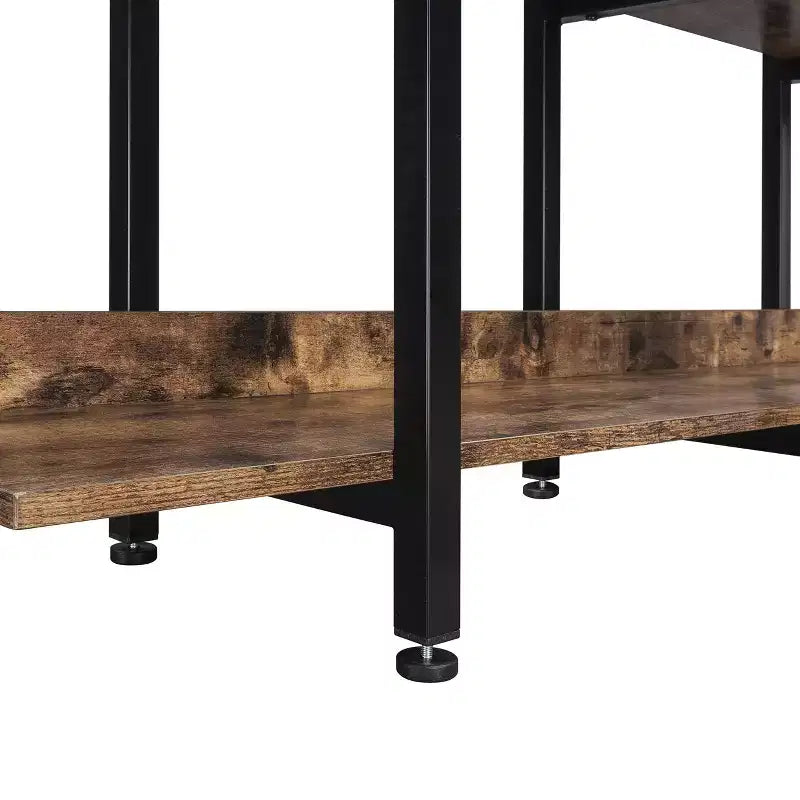 Bibliothèque de style industriel vintage avec cadre en métal et panneau MDF, étagère ouverte pour bureau à domicile