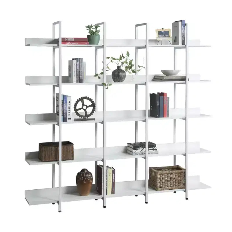 Bibliothèque de style industriel vintage avec cadre en métal et panneau MDF, étagère ouverte pour bureau à domicile