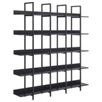 Bibliothèque de style industriel vintage avec cadre en métal et panneau MDF, étagère ouverte pour bureau à domicile