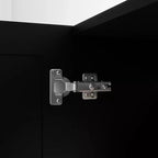 Armoire en bois noir de 120 cm avec 2 tiroirs et 5 portes