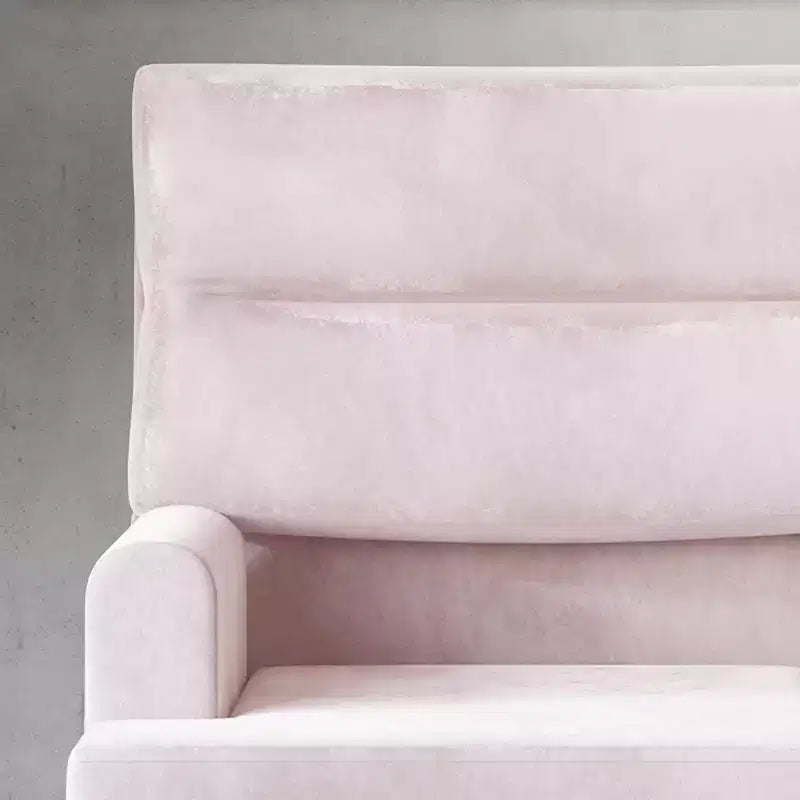 Fauteuil d'appoint avec pouf en velours