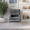 Fauteuil d'appoint avec pouf en velours