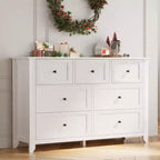 Commode 7 tiroirs de 137 cm de large pour chambre à coucher, commode moderne à tiroirs profonds, organiseur de vêtements pour salon, couloir