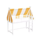 Lit mezzanine double/grand pour enfants avec baldaquin, lumières LED et étagère à livres