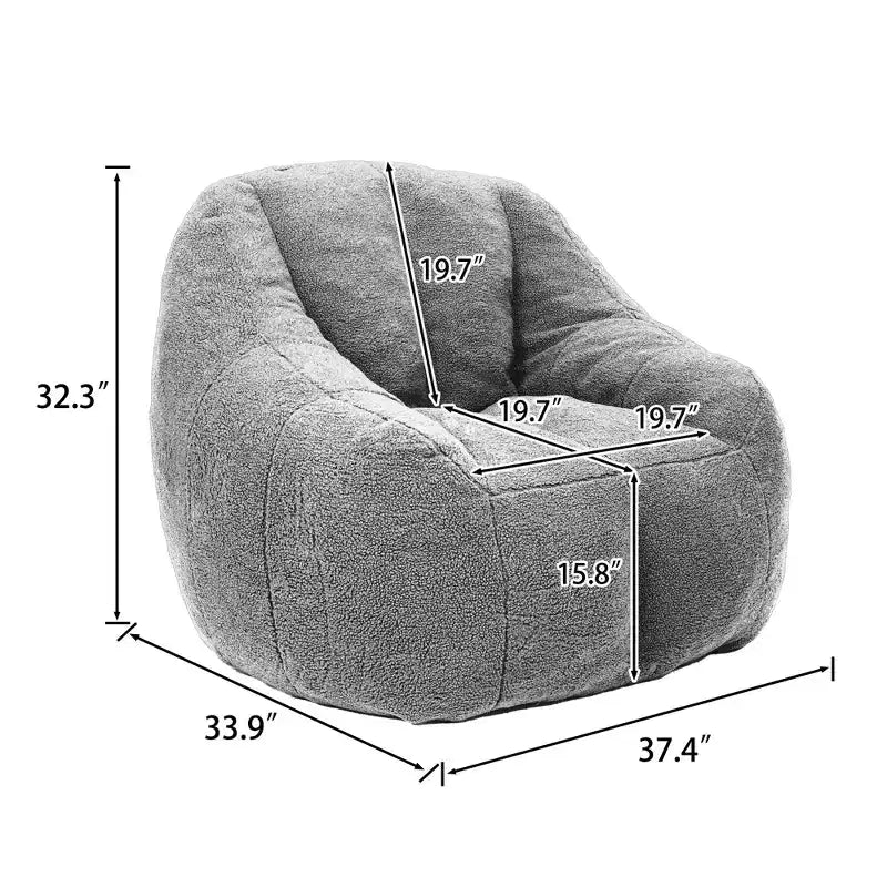Fauteuil lounge en tissu Teddy doux, fauteuil d'appoint en peluche de forme arrondie pour salon, chambre ou coin lecture