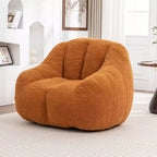 Fauteuil lounge en tissu Teddy doux, fauteuil d'appoint en peluche de forme arrondie pour salon, chambre ou coin lecture