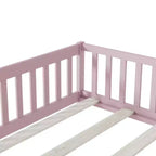 Lit au sol pleine grandeur avec clôture et porte pour chambre d'enfant