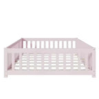 Lit au sol pleine grandeur avec clôture et porte pour chambre d'enfant