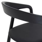 Tabouret de bar hauteur comptoir chêne noir, bois et similicuir
