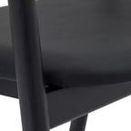 Tabouret de bar hauteur comptoir chêne noir, bois et similicuir
