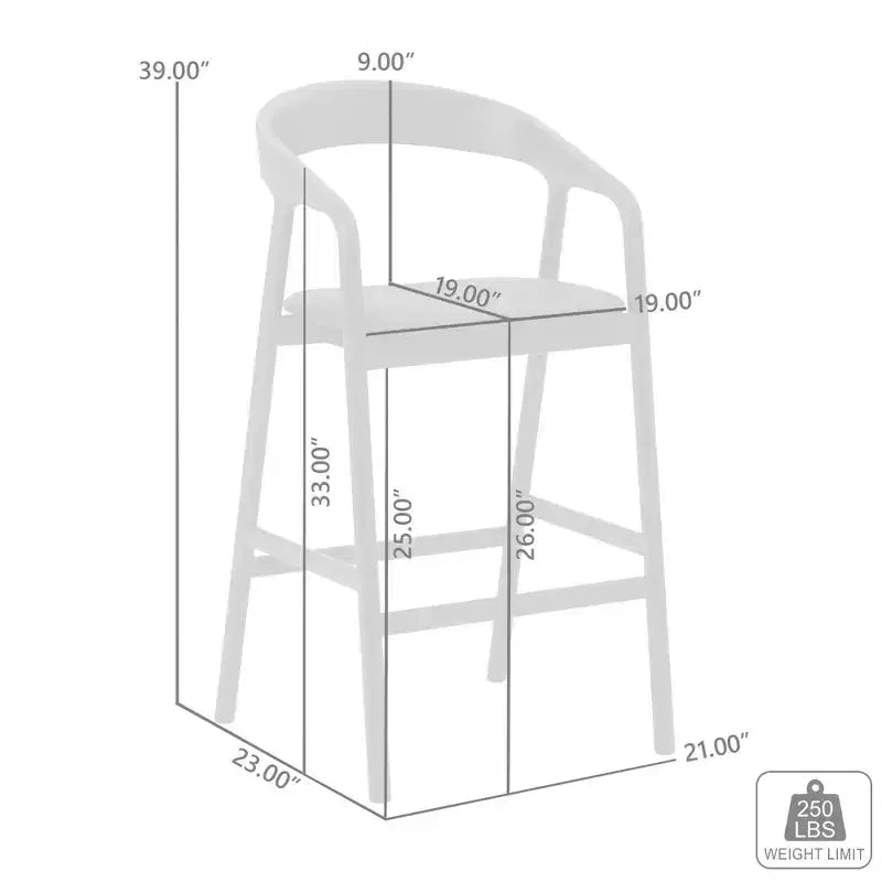 Tabouret de bar hauteur comptoir chêne noir, bois et similicuir