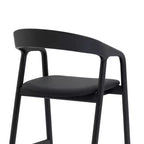 Tabouret de bar hauteur comptoir chêne noir, bois et similicuir