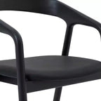 Tabouret de bar hauteur comptoir chêne noir, bois et similicuir
