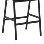 Tabouret de bar hauteur comptoir chêne noir, bois et similicuir